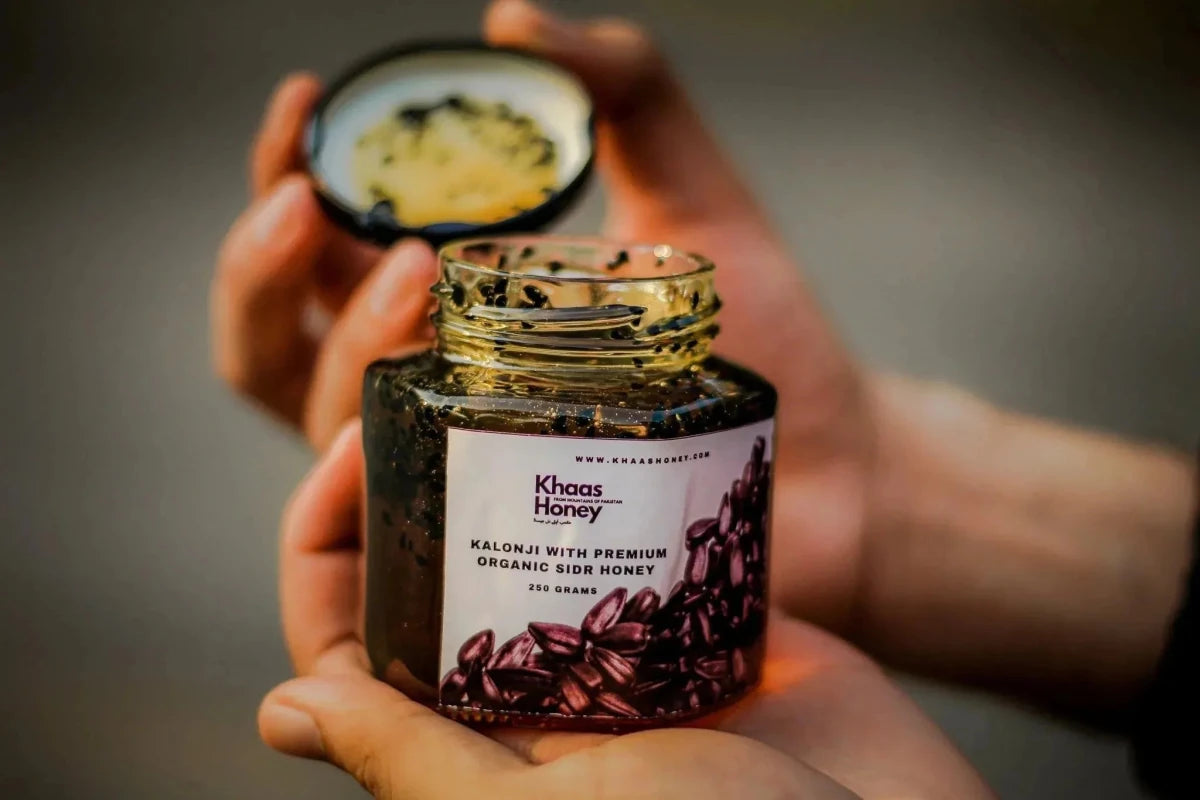 Pure Kalonji infused in Beri Honey (Sidr) - Raw & Natural - Khaas Honey
