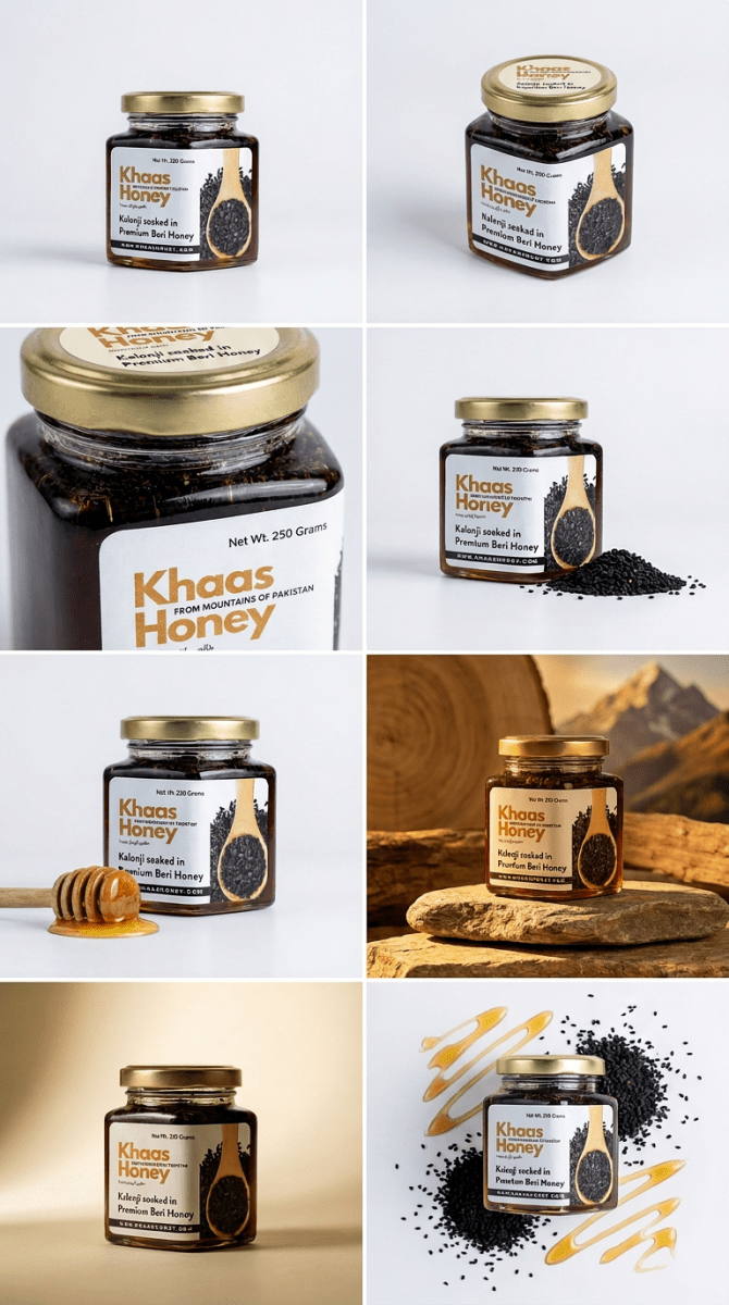 Pure Kalonji infused in Beri Honey (Sidr) - Raw & Natural - Khaas Honey