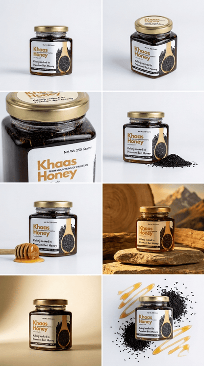 Pure Kalonji infused in Beri Honey (Sidr) - Raw & Natural - Khaas Honey